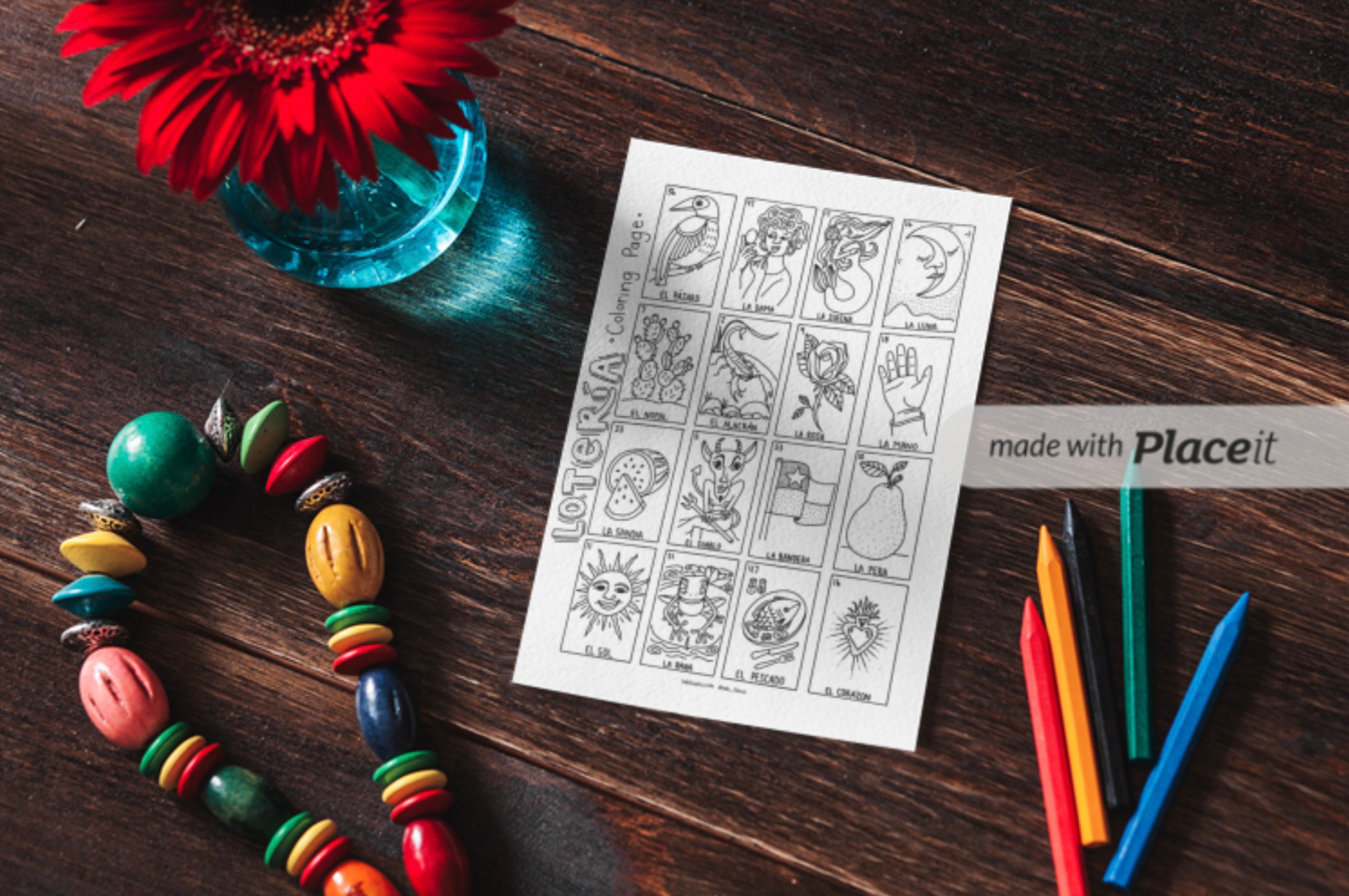 Lotería Coloring Page PDF Digital Download 8.5x11in - Etsy