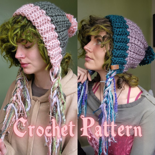 Modèle au crochet Faerie Tale Bonnet - FICHIER NUMÉRIQUE pas un chapeau fini