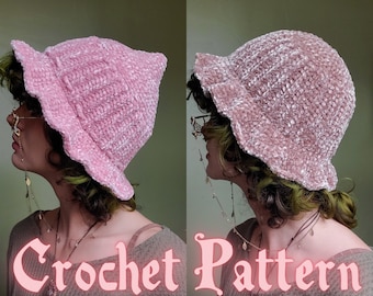 Foxglove Bucket Hat Crochet Pattern - DIGITAL FILE not a finished hat