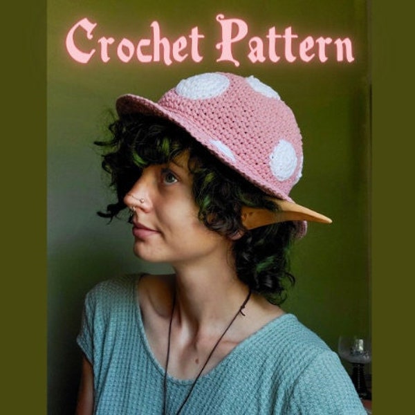 Mushroom Cap Crochet Pattern - DIGITAL FILE not a finished hat