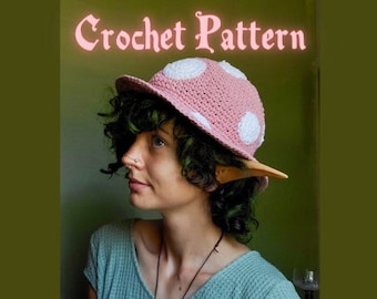 Mushroom Cap Crochet Pattern - DIGITAL FILE not a finished hat