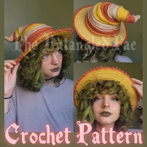 Twisteria Witch Hat Crochet Pattern DIGITAL FILE not a finished hat image 1