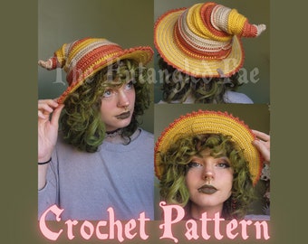 Twisteria Witch Hat Crochet Pattern - DIGITAL FILE not a finished hat