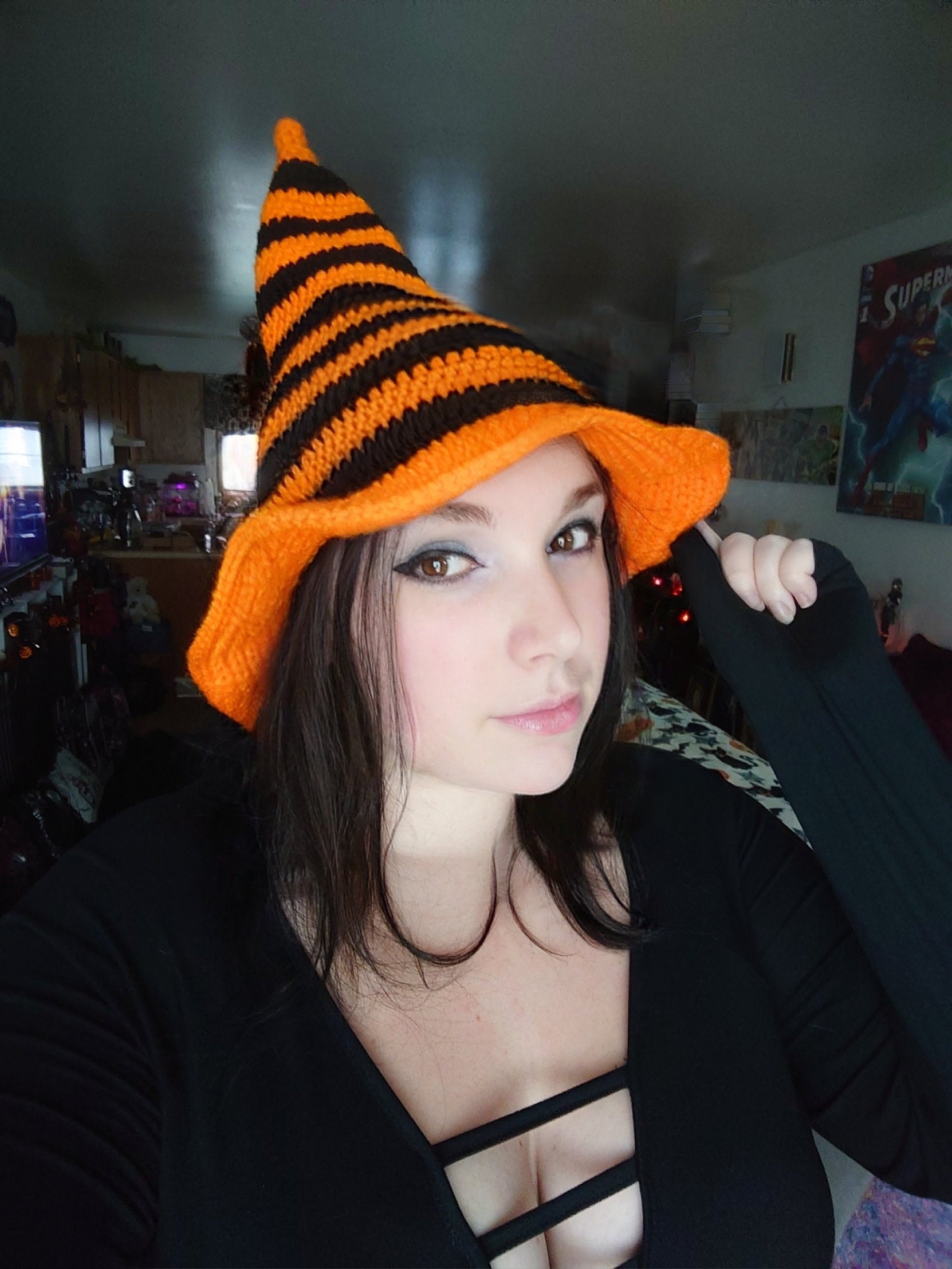 crochet slouchy witch hat