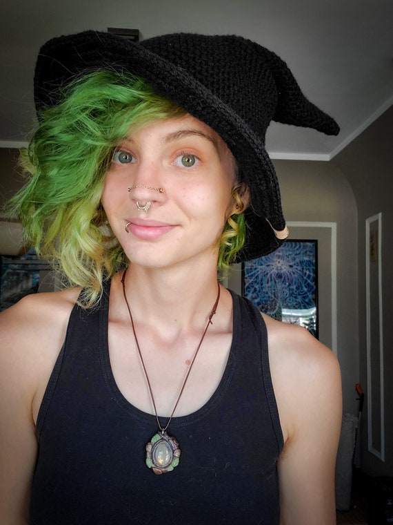 crochet slouchy witch hat