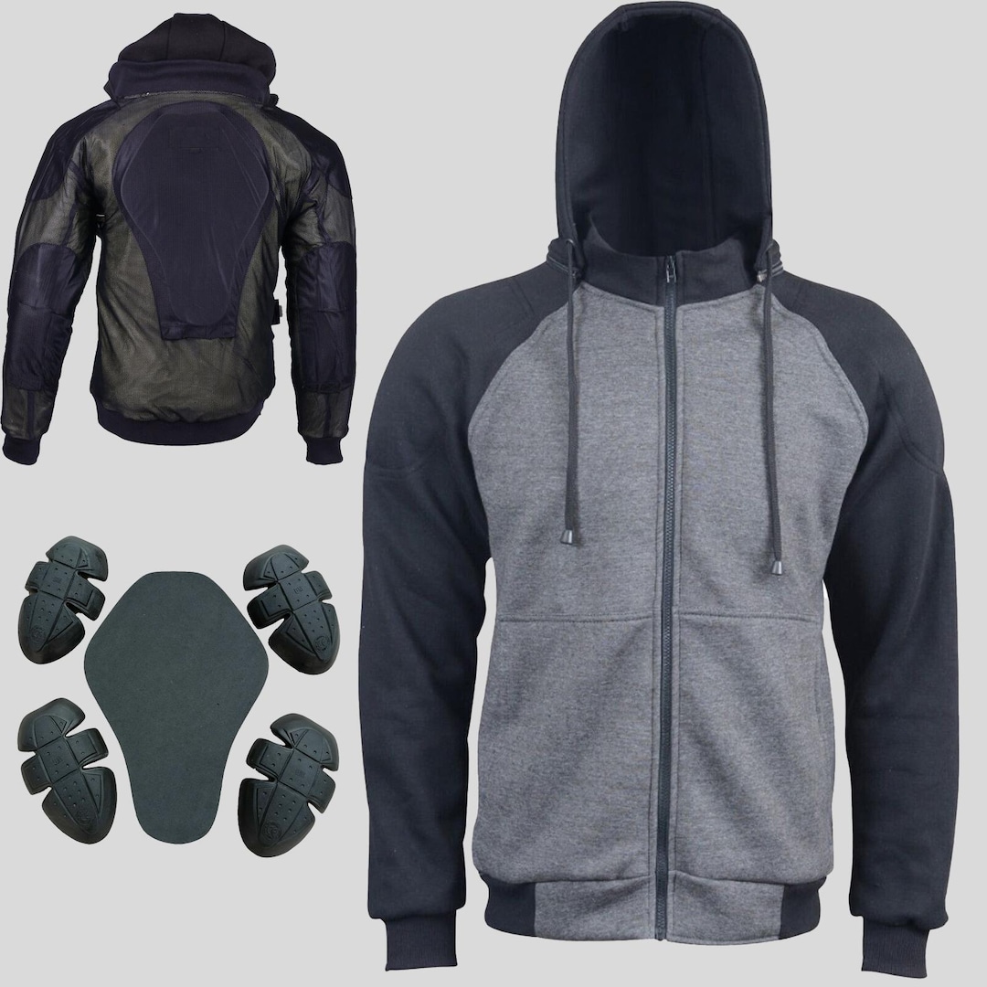 Kevlar Motorcycle Hoodie: CE Armored Riding Jacket With Removable ...