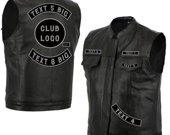 Personalized Motorcycle Club Vest, MC Club Vest, Gift for dad, Gift for Bikers