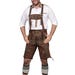 thumbnail image 2 of Men’s Oktoberfest Lederhosen Bundhosen – Dark Brown 100% Suede Leather, German Tracht #SEPPL 2 of 3