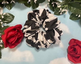 Don't Have a Cow! Handmade Cow Print Scrunchie: Cotton XL Hair Accessory