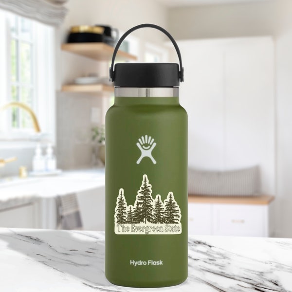 Washington state sticker, pnw sticker for water bottle, the evergreen state sticker, pine tree sticker, outdoorsy sticker,