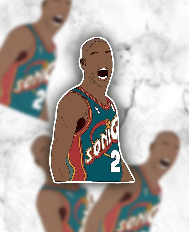 Gary Payton the glove throwback Seattle Sonics stickers Water | Etsy