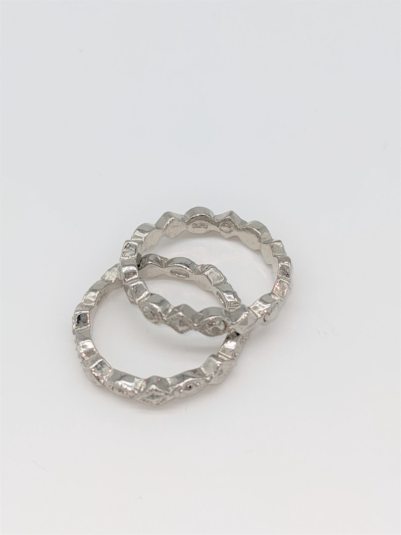Old New Stock Set of 2 Sterling Silver Stacking Rings