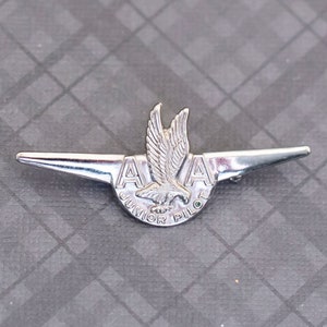 Vintage Junior Pilot Silber Brosche, G34
