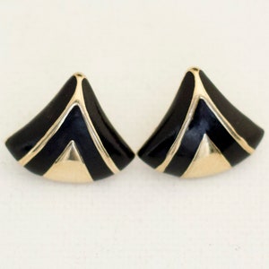 Vintage Art Deco Studs in Black and Gold - G1