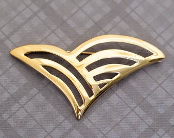 Vintage Abstract Curves Gold Tone Brooch by Monet - G26