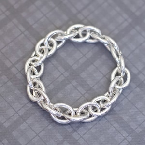 7 inch, Vintage Round Oval Links Chain Bracelet, G48