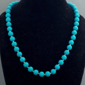 Vintage Boho Blue Beaded Necklace 24 Inches G20
