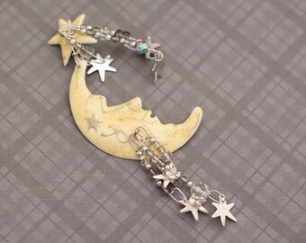 Moonlight Vintage Gold Tone Charms Brooch by Lunch at the Ritz - G25