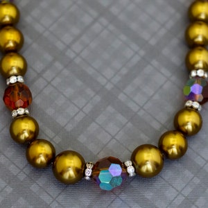 Vintage Golden Beaded Choker Necklace, 16 Inches, G38
