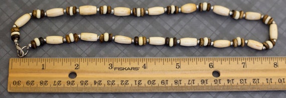 Vintage Boho Beaded Necklace, 18 Inches - G36 - image 3