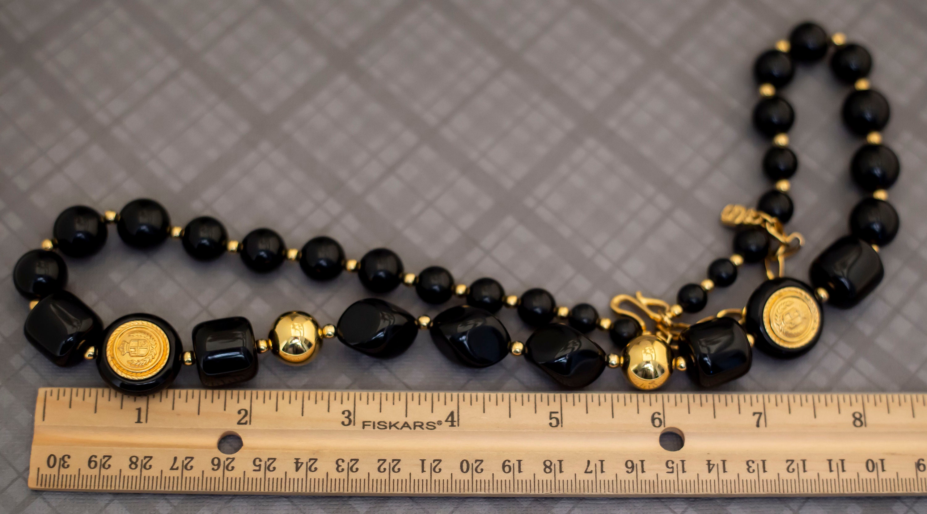 Vintage Gothic Stones Beaded Necklace 24 Inches G30 - Etsy