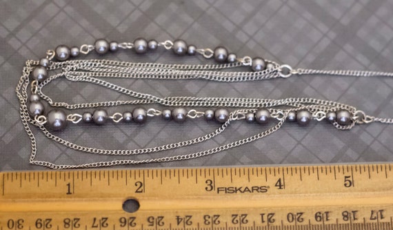 18 inch, Vintage Silver Tone Elegant Beads Bib Ne… - image 3