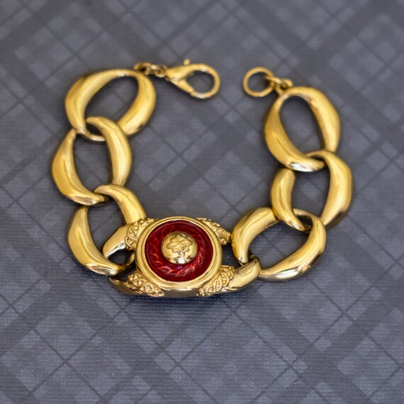 7 inch, Vintage Royal Roman Gold Tone Bracelet - G