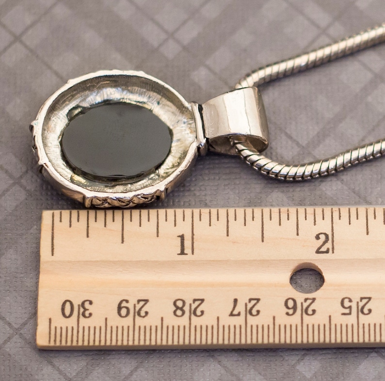Vintage Gothic Silver Tone Pendant Necklace 20 Inches G7