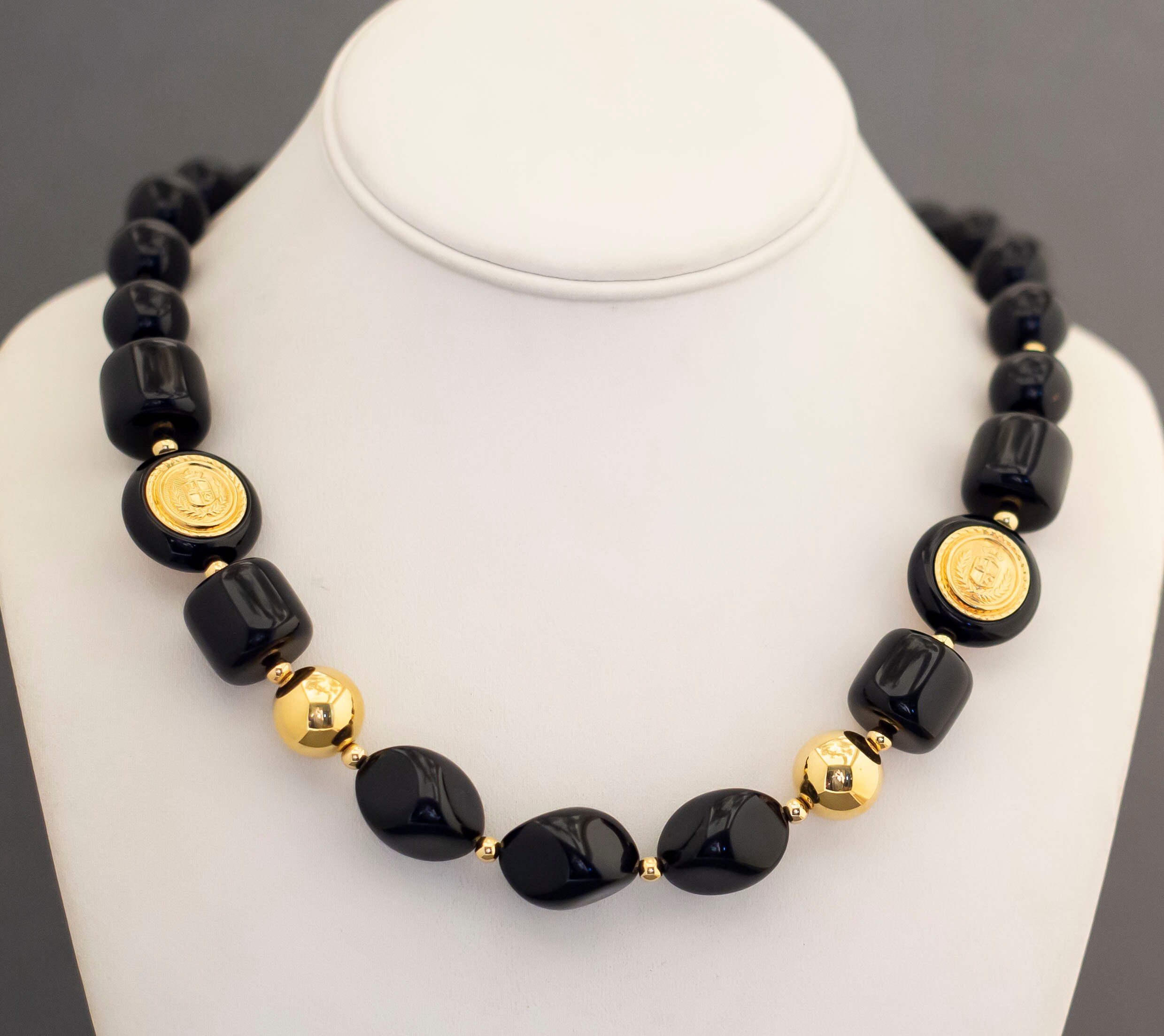 ◆VINTAGE HOLLYWOOD◆ Black Stone Beads Necklace VH2478NE07 Black Stone Beads Necklace_VH2478NE072M | ファッション通販