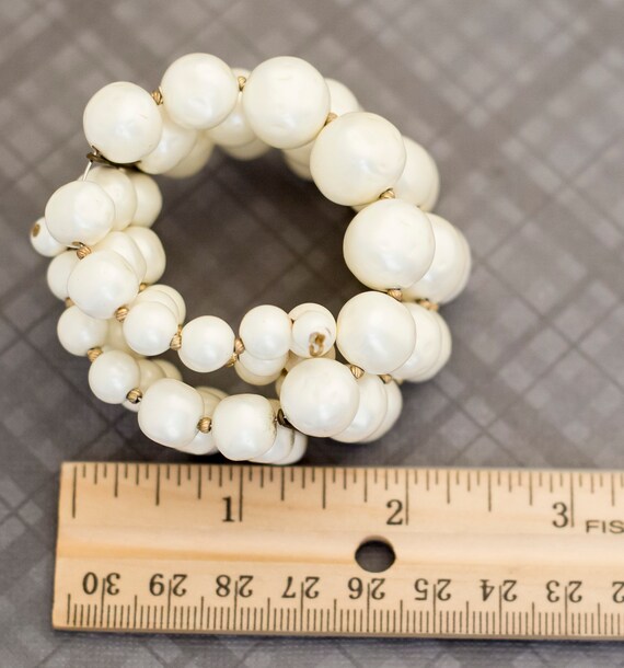 Vintage Victorian Pearl Plastic Flexible Beaded B… - image 4