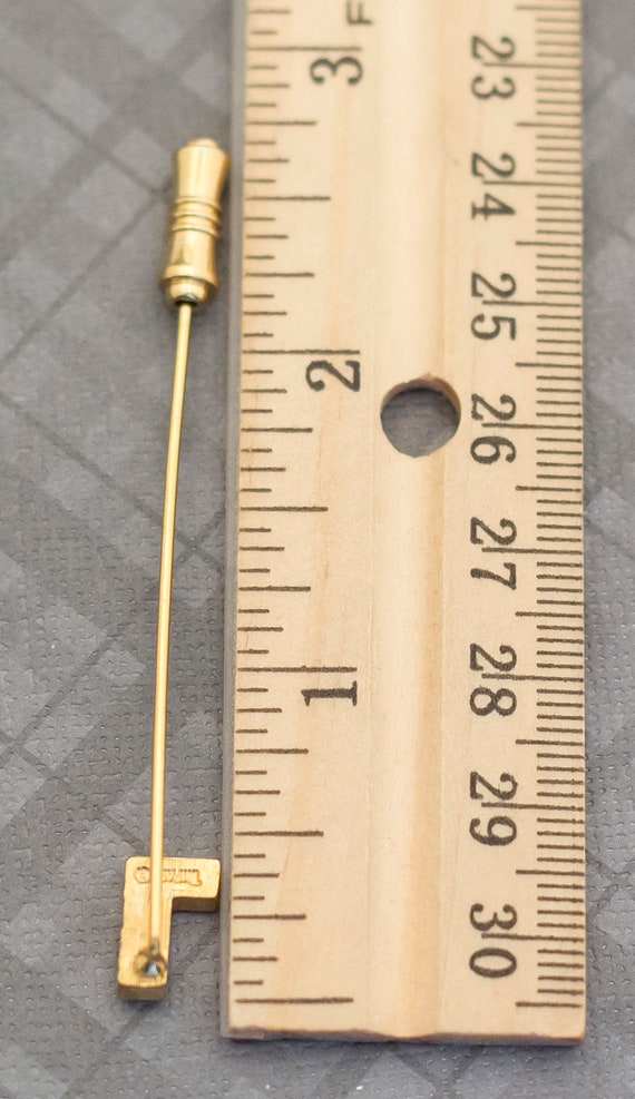 Vintage Gothic Gold Tone Initial L Stick Pin G11 - image 3