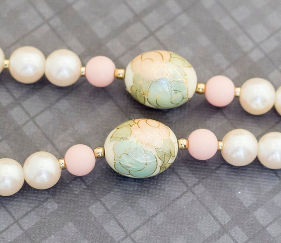 Vintage Victorian Pearl Beaded Necklace 30 Inches by Japan