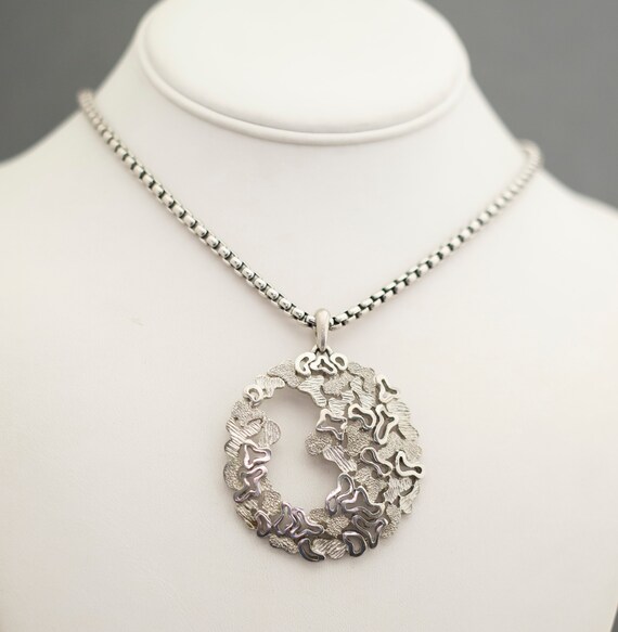 Crescent Moon Vintage Necklace 32 inch -G3 - image 3