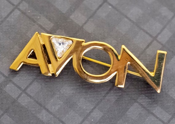 Vintage Avon Monogram Gold Tone Brooch by Avon, G… - image 2