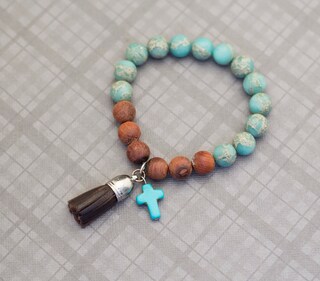 Bracciale Turchese Bohémien Donna Con Ciondolo Testa Di Mucca – Braccialetto Elasticizzato Stile Western Vintage, Impilabile, Per Concerto Country