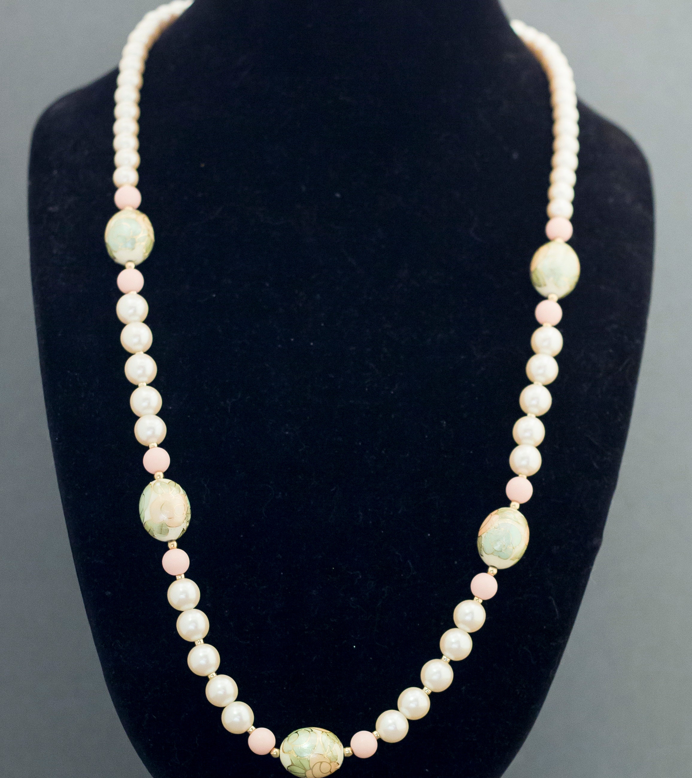 Vintage Victorian Pearl Beaded Necklace 30 Inches by Japan