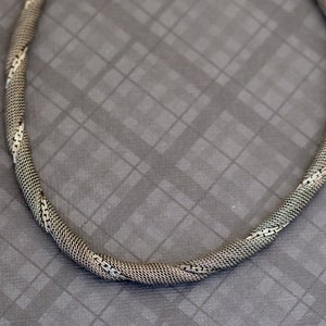 Vintage Gothic Silver Tone Choker Necklace 16 Inches G21