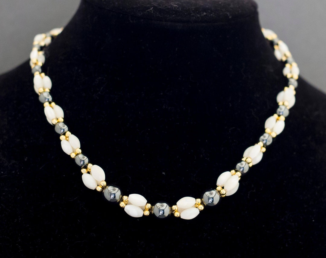 Vintage Boho White Beaded Necklace 18 Inches G21 Etsy UK
