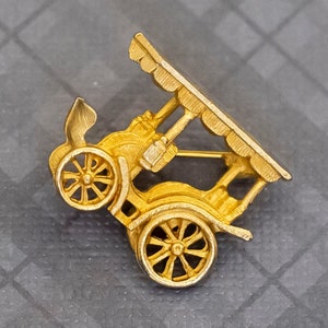 ヴィンテージ ゴールドトーン 馬車 カート ブローチ、G41