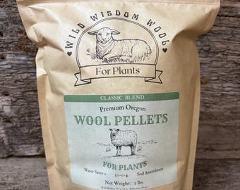 2 Pounds Wild Wisdom Wool Pellets- Fertilizer & Soil Amendment from Pasture Raised Sheep