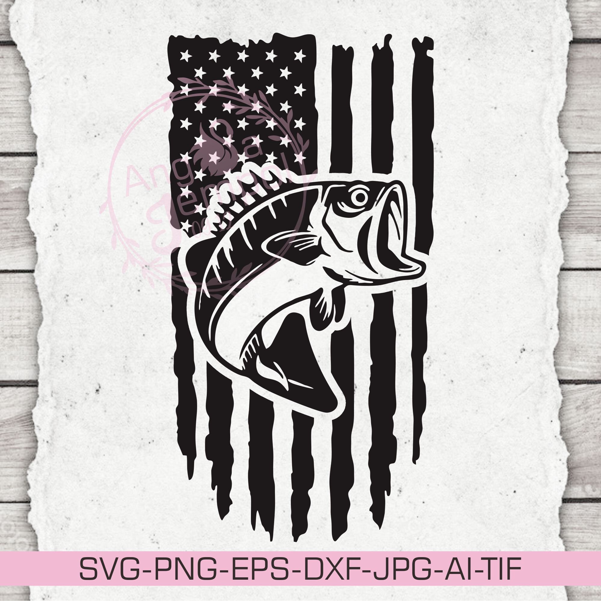 America fishing svg Fishing Distressed American USA Flag SVG | Etsy