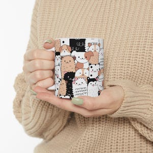 Adorable Animal Ceramic Mug - Cute Pet Design for Animal Lovers, Funny Coffee Cup, Gift for Pet Owners, Kid's Drinkware, Cat & Dog Lovers