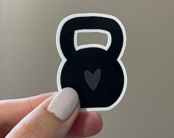 Kettlebell, Gym, Workout Sticker, Vinyl Sticker, Hydroflask Sticker, Laptop Decal, Die Cut, 2in