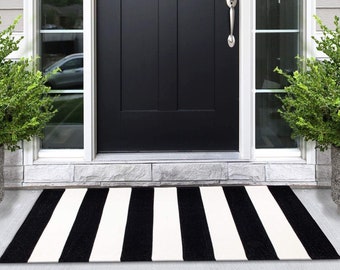 Striped Rug Layering Mat| Porch Decor| Rug |Outdoor Indoor