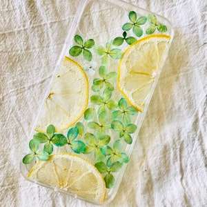 Pressed Real Lemon iPhone Case, Pressed Fruits iPhone 16 15 iPhone14 Plus 13 Pro Max iPhone Case 12 11 Mini XR 7 8 Plus iPhone Case XS Max