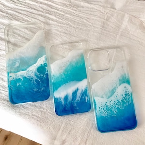 Étui iPhone style océan, iPhone de plage fait à la main iPhone 16 15 14 Plus 13 Pro Max iPhone 12 Mini iPhone XR iPhone 7 8 Plus iPhone XS