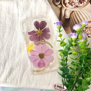 Pressed Flower iPhone Samsung Case, iPhone 16 Pro Max, iPhone 14 Plus 13 Pro Max Mini iPhone XR iPhone 7 8 Plus iPhone XS Max