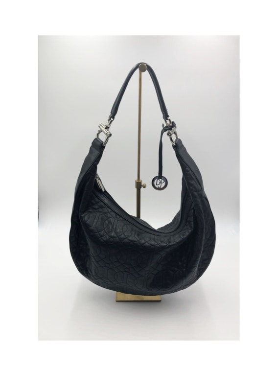 Donald J. Pliner Black Quilted Leather Hobo Bag | 
