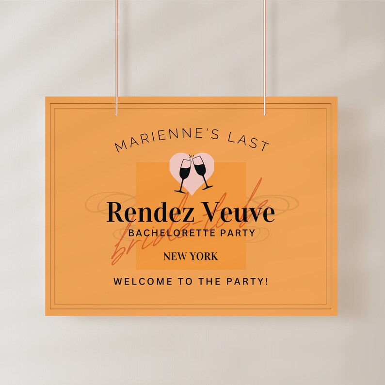 Last Rendez Veuve Bachelorette Party 24x18 in Poster, Weekend, Instant ...
