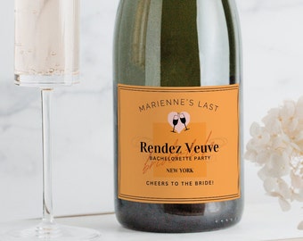 Veuve Bachelorette Champagne Label: Last Rendezvous, Editable Canva Template (Digital Download)